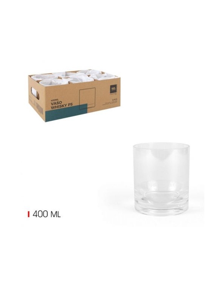 Vasos Plastico - PS - Whisky - 400 ml - ( PACK DE 6 )