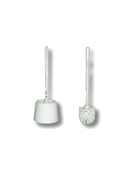 Escobilla Plastica Baño - Blanca - Con Soporte - ( UNIDAD )