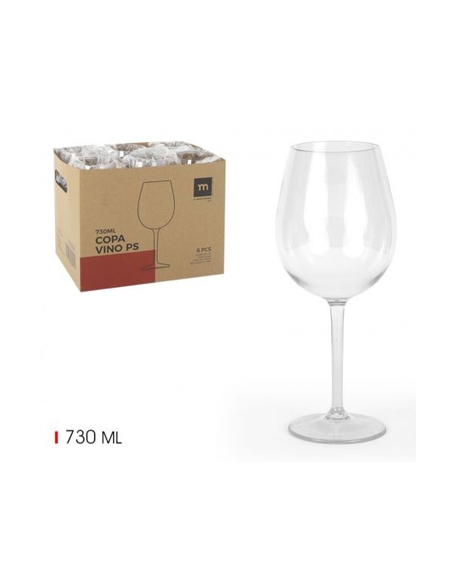 ARCHiVADO >> Copas Plastico - PS - Vino - 730 ml - ( CAJA DE 24 )