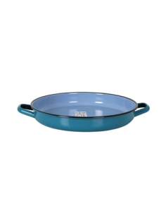 Fuente / Paellera Acero - Esmaltado - Azul Turquesa - 30 Cm - ( UNIDAD )
