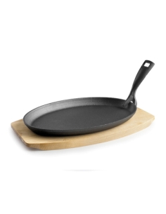 Bandeja Oval - MAGMA - Con Mango y Base Madera - 24x14 cm - ( UNIDAD )
