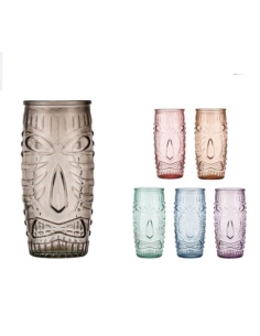 Vasos Cristal - Altos - TIKI - 600 Ml - Colores - ( CAJA DE 6 )