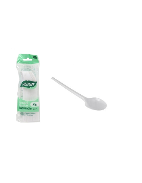 Cucharas - Plasticas - Postre - Cafe - 12 CM - ( PAQUETE DE 25 )