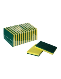 Estropajos Amapola - R003417 - Fibra Amarilla y Verde 14x9x2 Cm - ( PACK DE 12 )