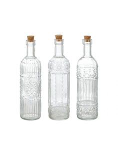Botellas / Frascas - Cristal - Talladas - Tapon Corcho - 500 CC - ( UNIDAD )