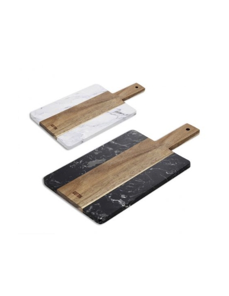 Tabla Cortar - Acacia / Marmol - 38x18 cm - ( UNIDAD )
