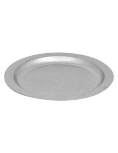Plato Hondo Redondo Acero - Vintage -  24x24x1,5 cm - ( UNIDAD )
