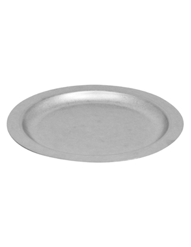 Plato Hondo Redondo Acero - Vintage -  24x24x1,5 cm - ( UNIDAD )