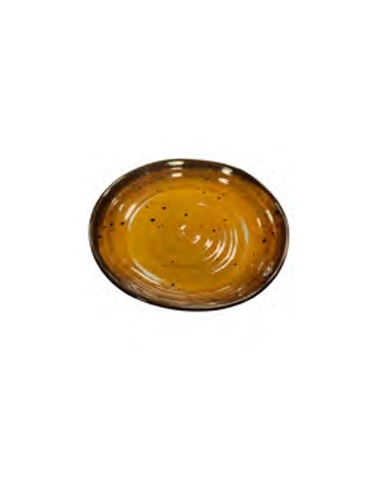 Plato Melamina - Redondo - TERRACOTA AMBAR - Ø 17.9 x 2.8CM - ( UNIDAD )