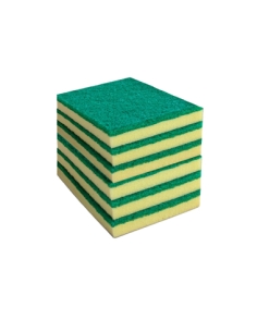 Estropajos Amapola - R003455 - Fibra Amarilla y Verde 14x9x2 Cm - ( PACK DE 6 )