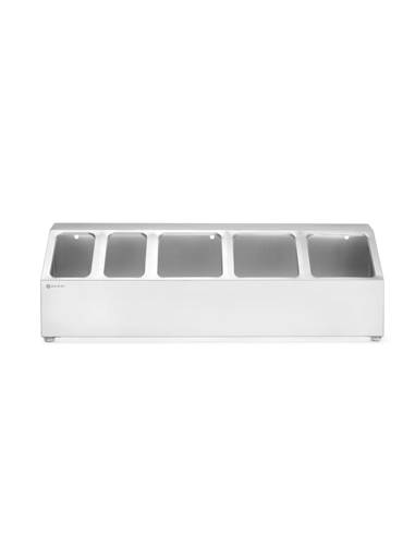 Soporte para recipientes Gastronorm - HENDI - 5 Comp - Sin Cubetas - 745x245x215 mm - ( UNIDAD )