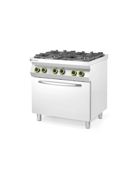 Cocina a Gas de 4 quemadores con horno - 800x722x900 mm - HENDI - ( UNIDAD )