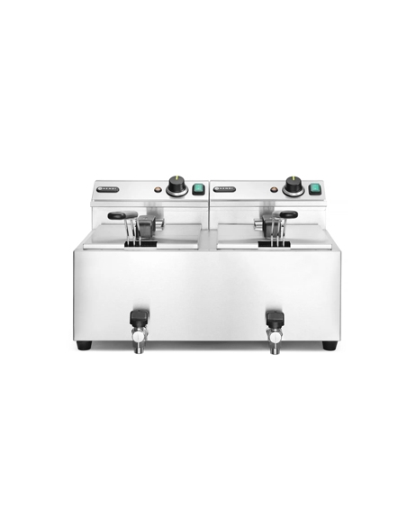 Freidora con grifo - HENDI - 8 + 8 Litros - 	7000W - 610x515x369 mm ( UNIDAD )