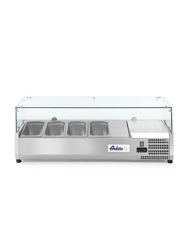 Vitrina expositora - HENDI - refrigerada - 4 x GN1/3 - 1208x400x456 mm - ( UNIDAD )