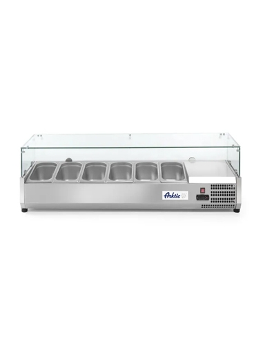 Vitrina expositora - HENDI - refrigerada - 6 x GN1/3 - 1405x420x456mm - ( UNIDAD )