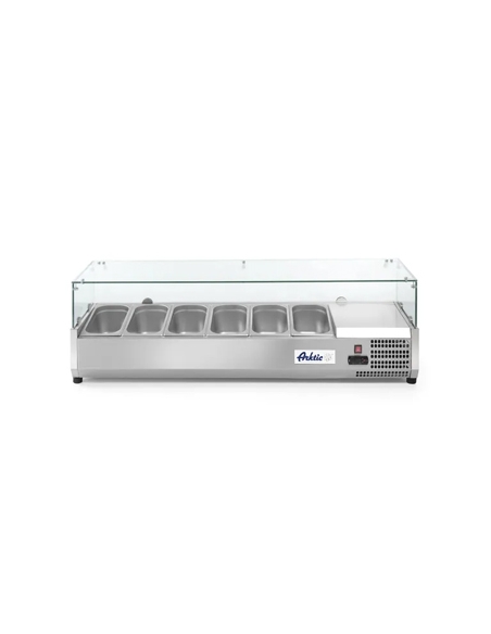 Vitrina expositora - HENDI - refrigerada - 6 x GN1/3 - 1405x420x456mm - ( UNIDAD )