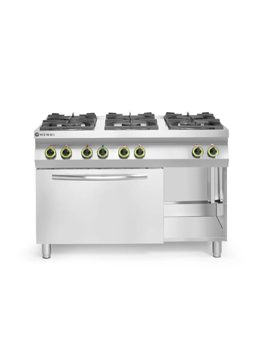 Cocina gas - HENDI - 6 quemadores - 1200x722x900 mm - ( UNIDAD )