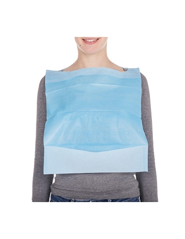 Babero geriatria - Papel+PE - Con Bolsillo - 36 x 64 - ( BOLSA DE 100 BABEROS )