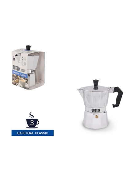 Cafetera - Aluminio - QUTTIN - Classic - 3 Servicios - ( UNIDAD )