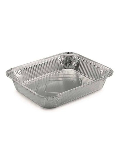 Tarrinas - Aluminio - 1500 cc - Rectangular - 280x180x35 mm - (CAJA DE 4 TIRAS DE 100 )