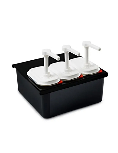 Expositor Negro - 3 Salsas - GN1/9 - 30 Cl - ( UNIDAD )