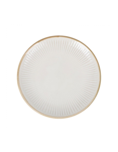Plato llano Ceramica - MILKYCREAM - 25,5cm - ( UNIDAD )
