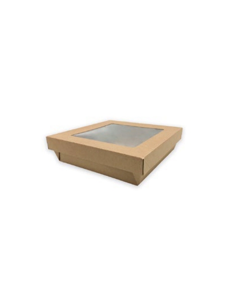 Caja Carton Kraft - Ventana - 1470 ml - 140/120x50mm - ( PAQUETE DE 50 )