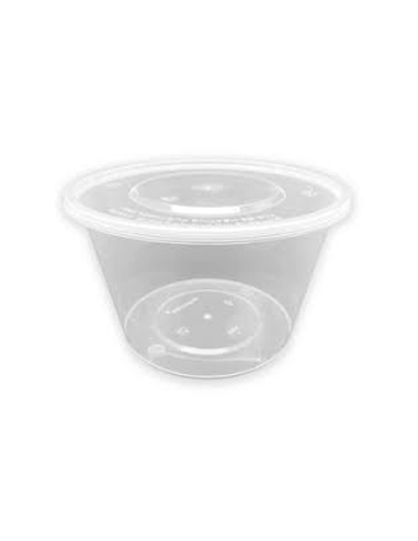 Envase Redondo - Con Tapa - PP - 500 Ml - ( CAJA DE 9 PAQUETES DE 50 )