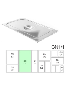 Tapa Acero - Gastronorm - Hueco Cuchara - GN1/1 - 500x35 mm -  ( UNIDAD )