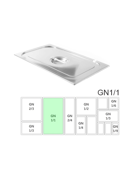 Tapa Acero - Gastronorm - Hueco Cuchara - GN1/1 - 500x35 mm -  ( UNIDAD )