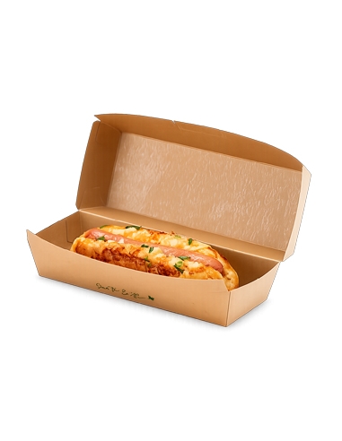 Caja Kraft - HOT DOG - 208 x 70 x 75 mm - ( PAQUETE DE 100 )