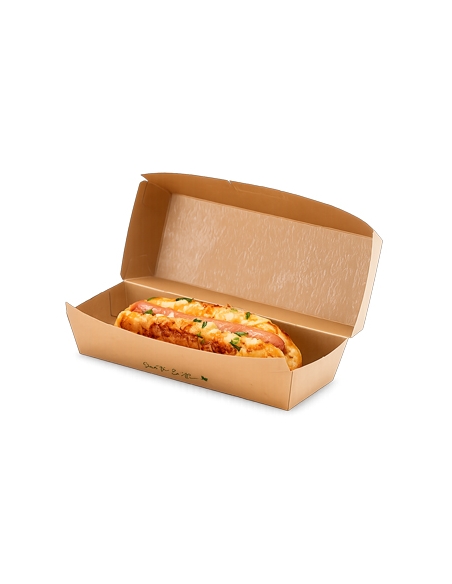 Caja Kraft - HOT DOG - 208 x 70 x 75 mm - ( PAQUETE DE 100 )