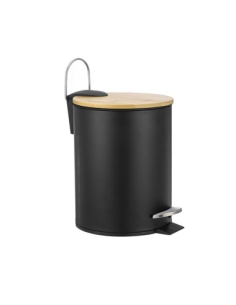 Cubo Pedal Metal - Bambu - 5 LT - BLACK CONFORTIME - ( UNIDAD )
