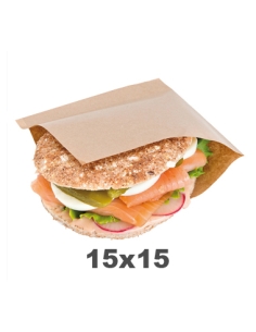 Sobres - Papel Antigrasa Kraft - ECO NATURE - 35 GR - 15x15 cm - ( PAQUETE DE 250 )