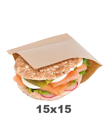 Sobres - Papel Antigrasa Kraft - ECO NATURE - 35 GR - 15x15 cm - ( PAQUETE DE 250 )