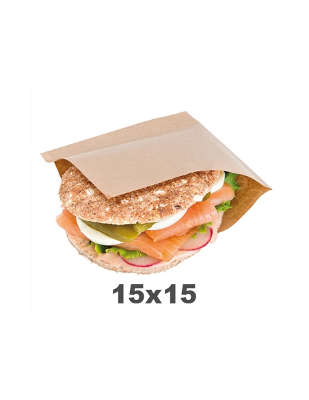 Sobres - Papel Antigrasa Kraft - ECO NATURE - 35 GR - 15x15 cm - ( PAQUETE DE 250 )