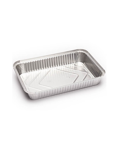 Tarrina Aluminio Rectangular - EDL - 258 x 158 - 1500  cc - ( CAJA DE 500 )