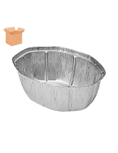 Tarrinas Aluminio - Ovaladas - 2500 CC - ( CAJA DE 6 PAQUETES DE 100 )