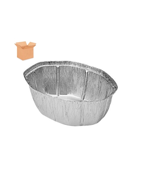 Tarrinas Aluminio - Ovaladas - 2500 CC - ( CAJA DE 6 PAQUETES DE 100 )