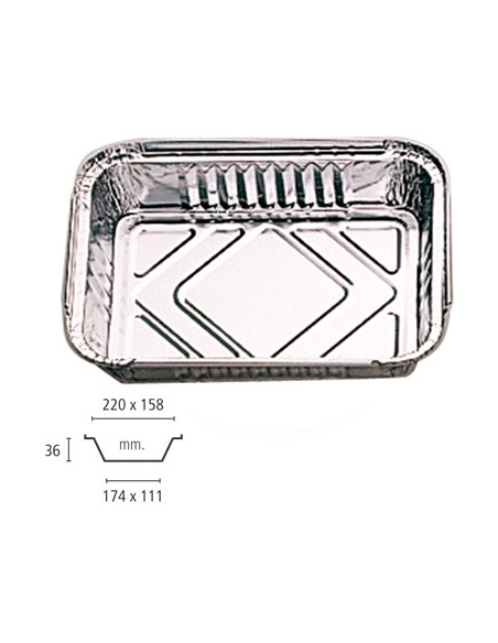 Tarrina Aluminio - Rectangular - 200x150x35 - 1125 cc