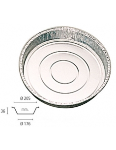 Tarrina Aluminio - Redonda  980 - 1/2 racion -  ( CAJA DE 500 )