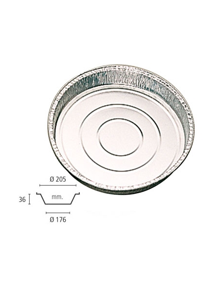 Tarrina Aluminio - Redonda  980 - 1/2 racion