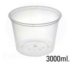 Tarrina Redonda C/T (Microondas) - T3000RD - 3.000ml.  ( CAJA DE 120 )