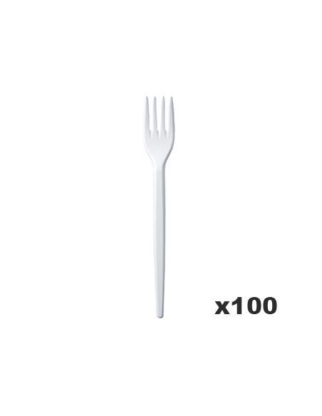 Tenedores Plasticos 100 u. - Blancos