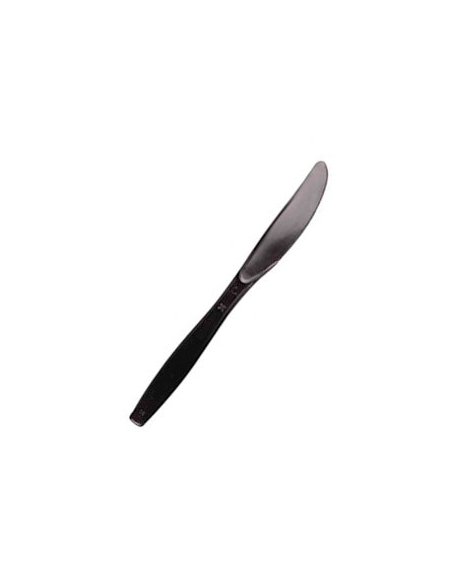 Cuchillos Plasticos - MP - Alta Calidad Negro 196 mm 12u