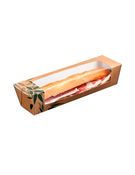 Caja Carton - GDP - Sandwich Ventana Baguette 26x6x6