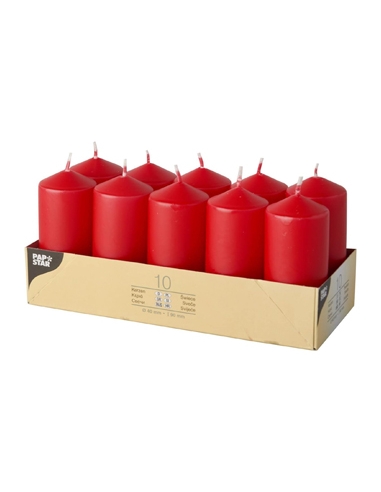 Velas Parafina Rojas - PS Ø 40 mm, 90 mm - ( PACK DE 10 )