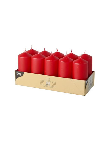 Velas Parafina Rojas - PS Ø 40 mm, 90 mm - ( PACK DE 10 )