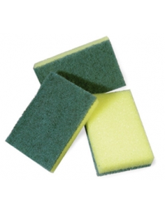 >> Pack de 3 Estropajos Fibra Amarilla y Verde - 9x6x2,5 cm - RESSOL
