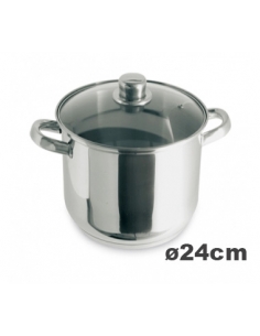 Olla Acero - SMX BOHEMIA 4224/4 - Tapa Cristal 24 cm - ( UNIDAD )